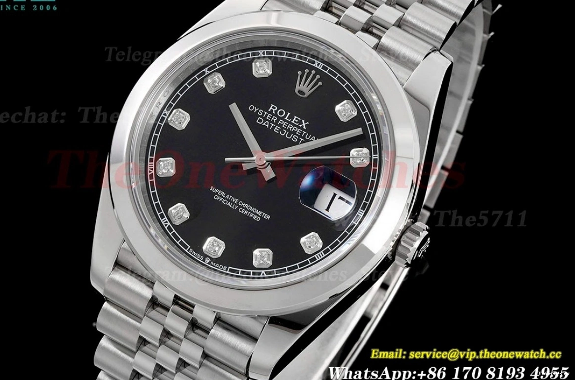 SS King 904L Dial Jubilee 41mm Black 126300 SS VR3235 Datejust 0502